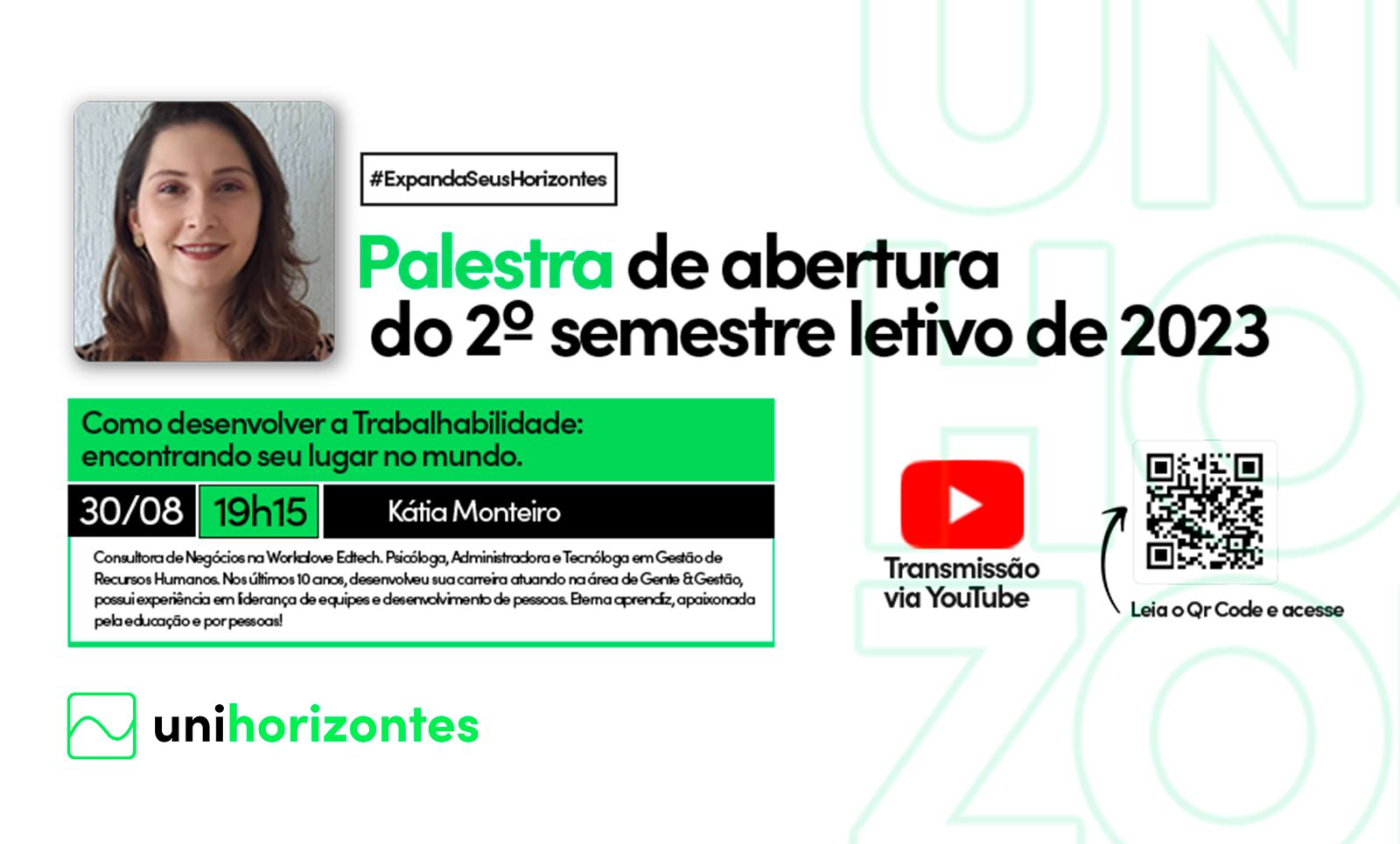 Unihorizontes anuncia palestra de abertura do 2º semestre